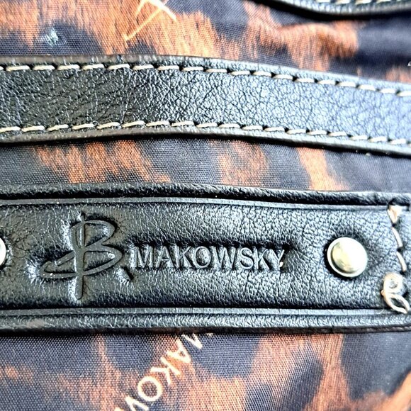 Makowsky Women's Black Satchel Moto Handbag Pebbled Leather - Picture 5 of 6